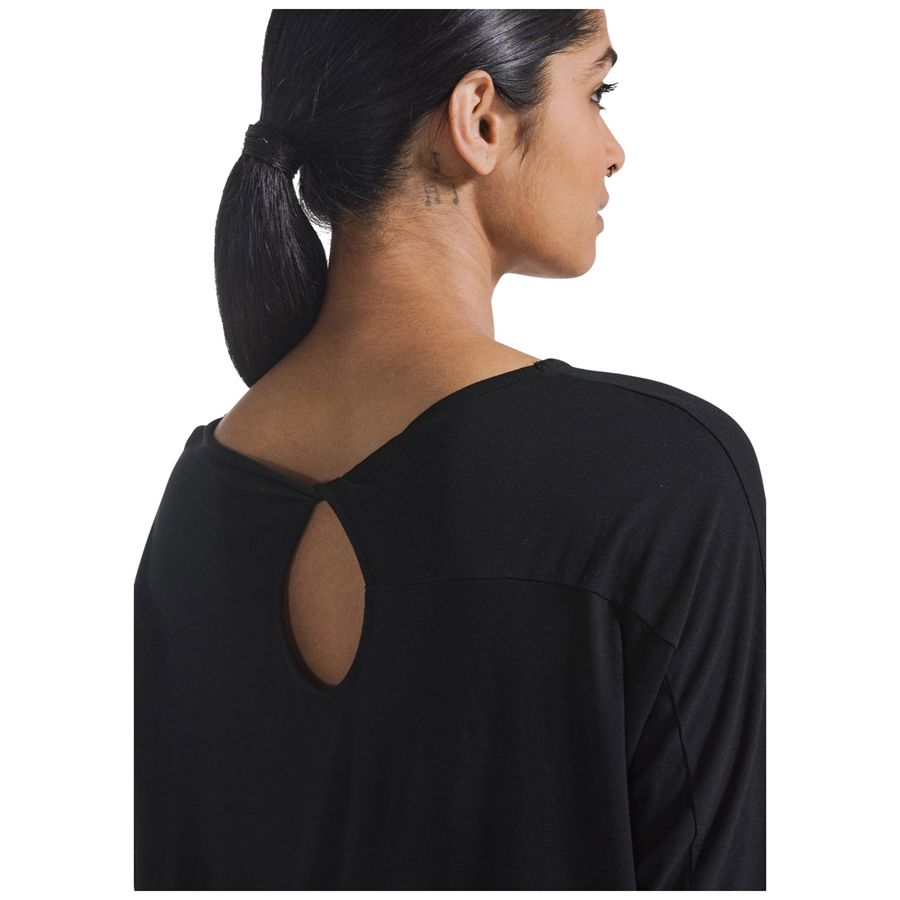 T-shirt fluida in viscosa nero da donna Deha | D4229010009